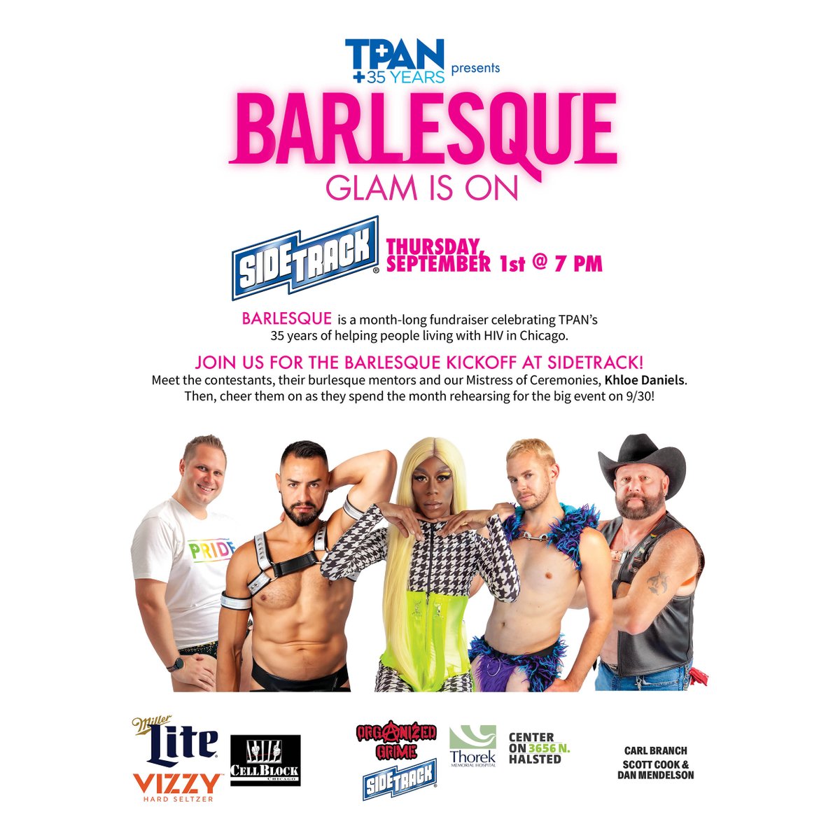 Join us on at Sidetrack on Thursday, September 1st to meet the participants, their professional dance mentors and learn more about TPAN's services.