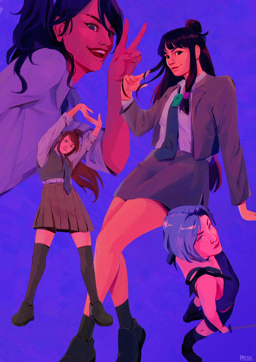 「aa girls but they're a cool girlgroup #a」|drebaのイラスト