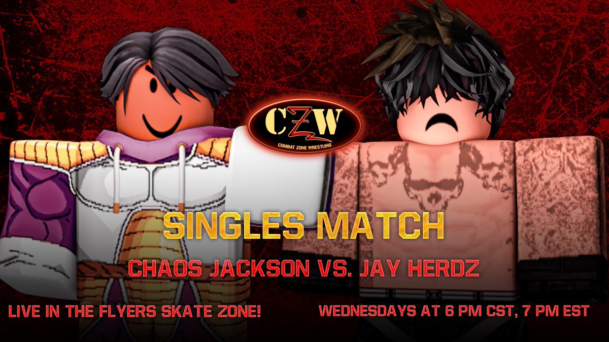 CzwRblx's tweet photo. 2 weeks from now, Live from the Flyers Skate Zone!

@ChaosJackson will take on #JayHerdz in a Texas Chainsaw Massacre Deathmatch! https://t.co/pxBLS9hnIF
