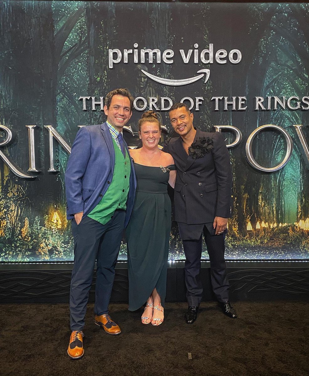 AndrewCooker's tweet photo. Had the real delight & honor of meeting both #MorfyddClark (Galadriel) & @IsmaelC_C (Arondir) at last night’s #TheRingsOfPowerNYC premiere event. Can’t stress enough how glamorous & kind they (and all others we bumped into involved in this project) were - but that’s elves for you https://t.co/C2h2kMq0uH