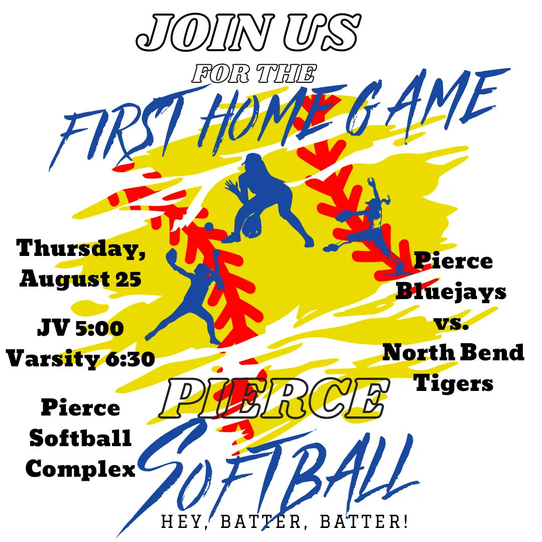 TheJaysZone's tweet photo. Hey Bluejay fans, join us for the first home softball game tomorrow! #piercebluejays https://t.co/4E8tQLUZv9