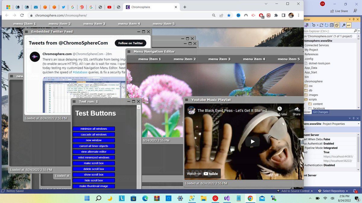 ChromoSphereCom's tweet photo. Excellent! My SSL cert. is now installed!π
I finished uploading the site to the server. Visit it (it's public for now) at: https://t.co/3zkqBteUX3.
Most features do work.
This is a screenshot of the #UI after upload
#HTML5 #JavaScript #Dotnet #DEVCommunity #100YearsOfCode https://t.co/yZwj6yNJuS
