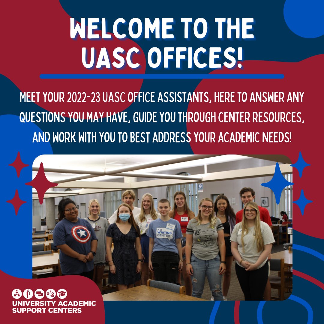 Now that the fall semester has begun, we welcome you to visit <a href="/kulearning/">Academic Learning Center</a>, @KUWritingCenter,  @KU_AREC, @NativeatKU, and the Student Access Center for academic and community support! Our OA's are here to help!! Visit academicsupport.ku.edu for more info #RCJH 💙❤️