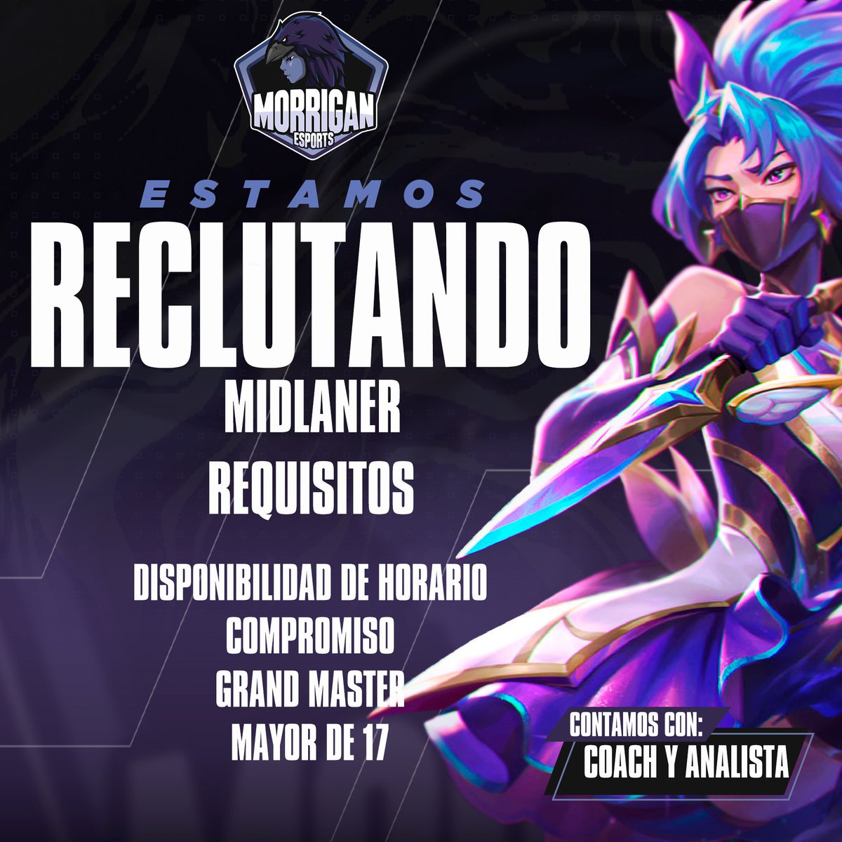 Estamos reclutando info por DM.
#LeagueOfLegends #LLA #leagueoflegendsmexico #LATAM