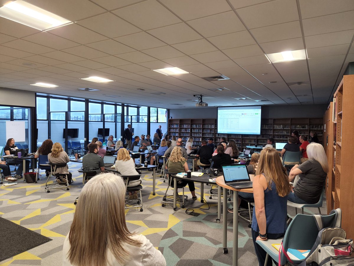 JohnZesiger's tweet photo. Wonderful opening for @MV_Knights Teachers &amp; Staff!  Great discussions and preparations for the year.  Students return tomorrow! 🖤🤍
#MVReEnergized #MVProud https://t.co/ioQ0gxWKca
