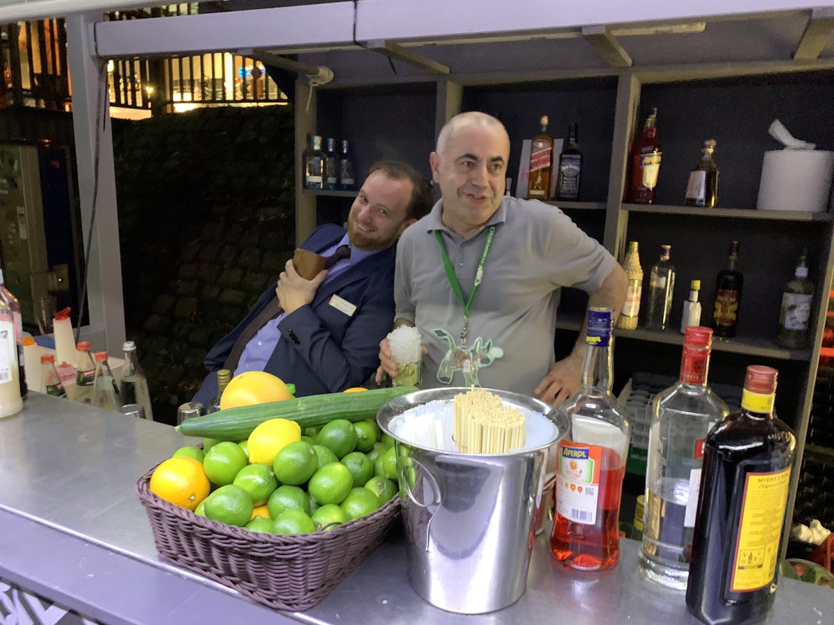 If you aren’t attending any events or roomparies tonight: Why not check out the bonfire in the Estrel Biergarten. They have beer, music, beer, suiters… did. I mention beer? Oh, and cocktails too. 🍹