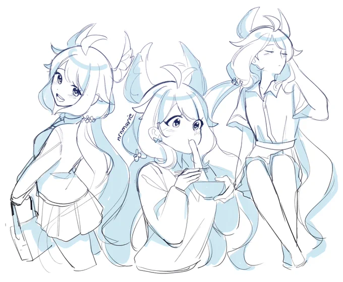 enna practice sketches  trying to draw more naturally ;w; #Palouette 