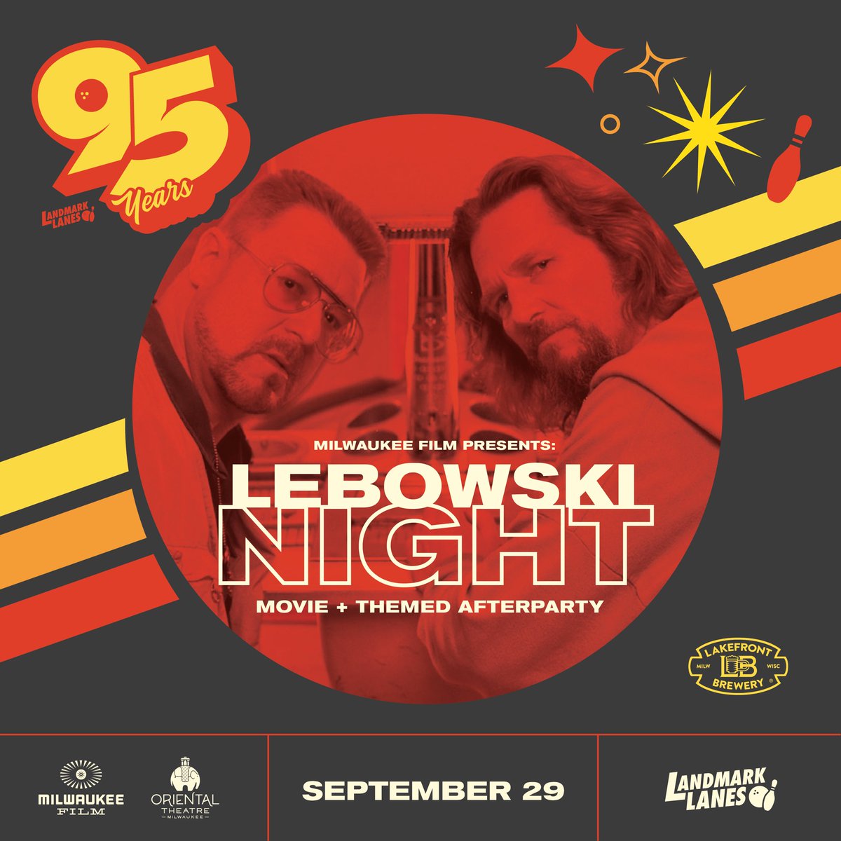 Share this with the Big Lebowski fan in your life!

Showing of the Big Lebowski at the Oriental Theatre ✅
Lebowski-themed afterparty at Landmark ✅
Lebowski Karaoke featuring songs from the soundtrack ✅
Lebowski costume contest ✅