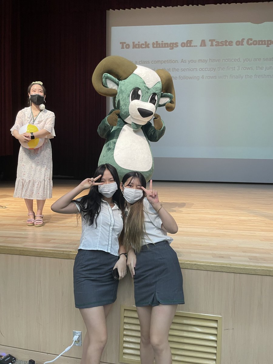 Looking forward to high school assembly tomorrow. Building community <a href="/SJA_Jeju/">SJA Jeju</a>.

Everyone loves our new Hilltopper mascot designed by our students.🐐🏔🐐🏔🐐

#BackToSchool #highschool #community