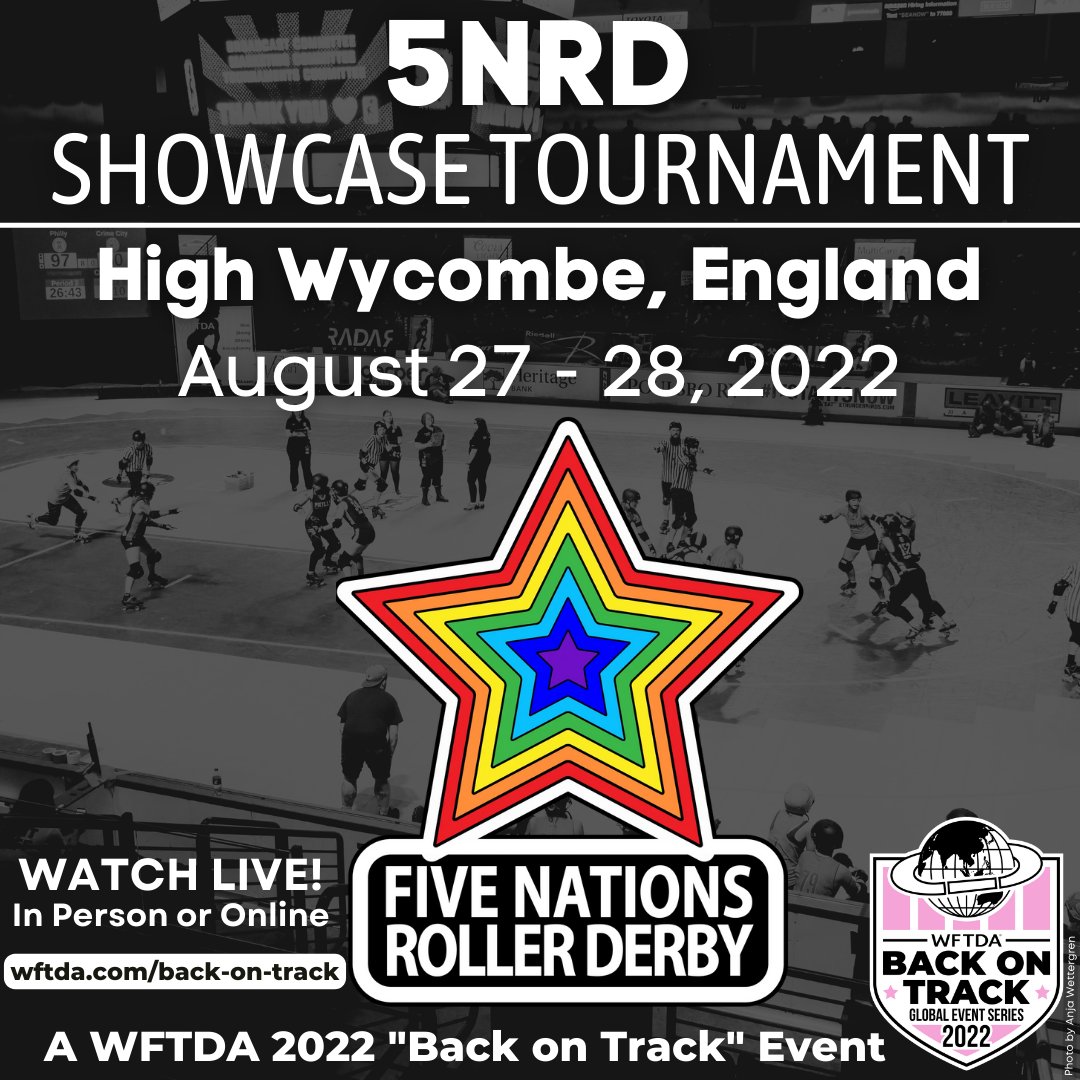 The first event in the WFTDA 2022 Back on Track Global Event Series is this weekend! The <a href="/FiveNationsRD/">Five Nations Roller Derby</a> Back on Track Showcase tournament will feature a mix of 19 WFTDA, MRDA, and JRDA teams from all over the UK and Ireland. Ticket and live stream info at wftda.com/back-on-track