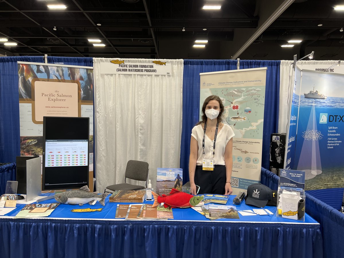 PSF's tweet photo. Our Salmon Watersheds Team is representing PSF at the American Fisheries Conference in Spokane this week.

Check out their Pacific Salmon Explorer tool for the best-available data on salmon &amp; their habitats in BC: https://t.co/cEPRIfXAWg

#AFS152 @AmFisheriesSoc https://t.co/teIpfDmKrU