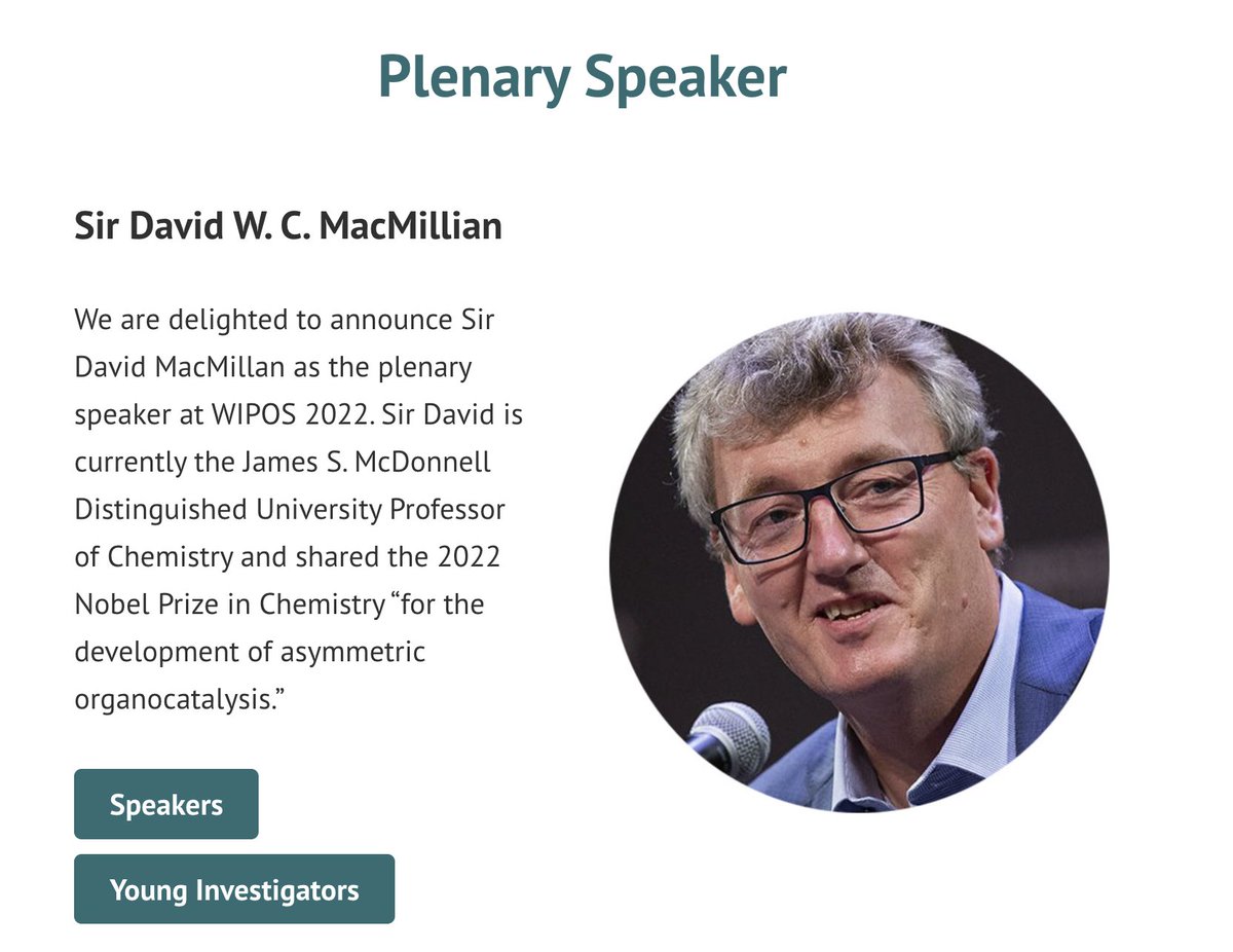 We are delighted to announce Sir Dave MacMillan as the plenary speaker at WIPOS 2022! Dec. 19-22 Honolulu, Hawaii. signup.rice.edu/WIPOS2022/ @kurtilaszlo @dmac68 @MacMillan_Lab