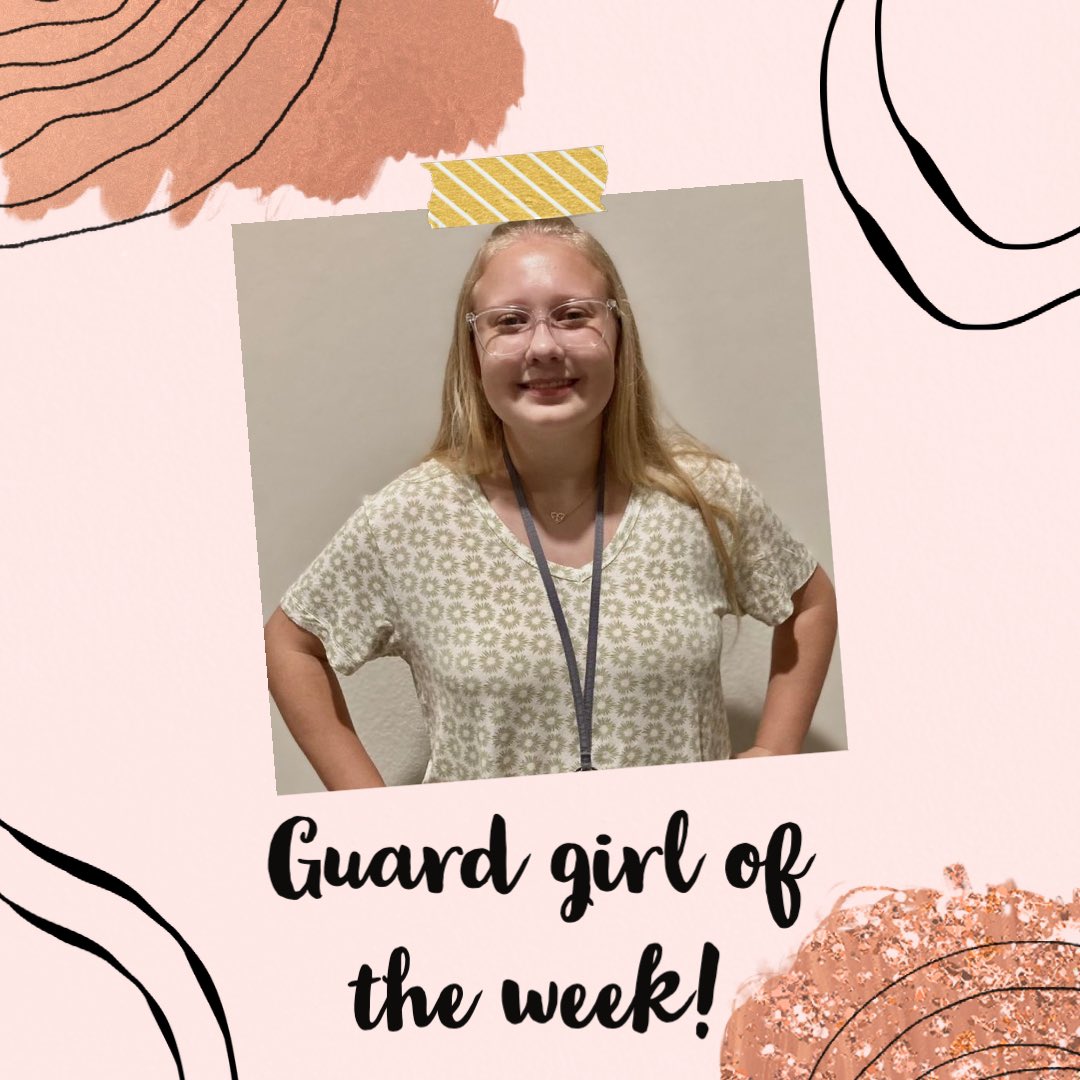 KatyColorGuard's tweet photo. Our first guard girl of the season is…🥁🥁🥁 Hana!!!! She was chosen this week because of all the hard work she puts in every day to keep getting better even when no one is working with her. Great job Hana!! 🥳😃 https://t.co/225yv0417P