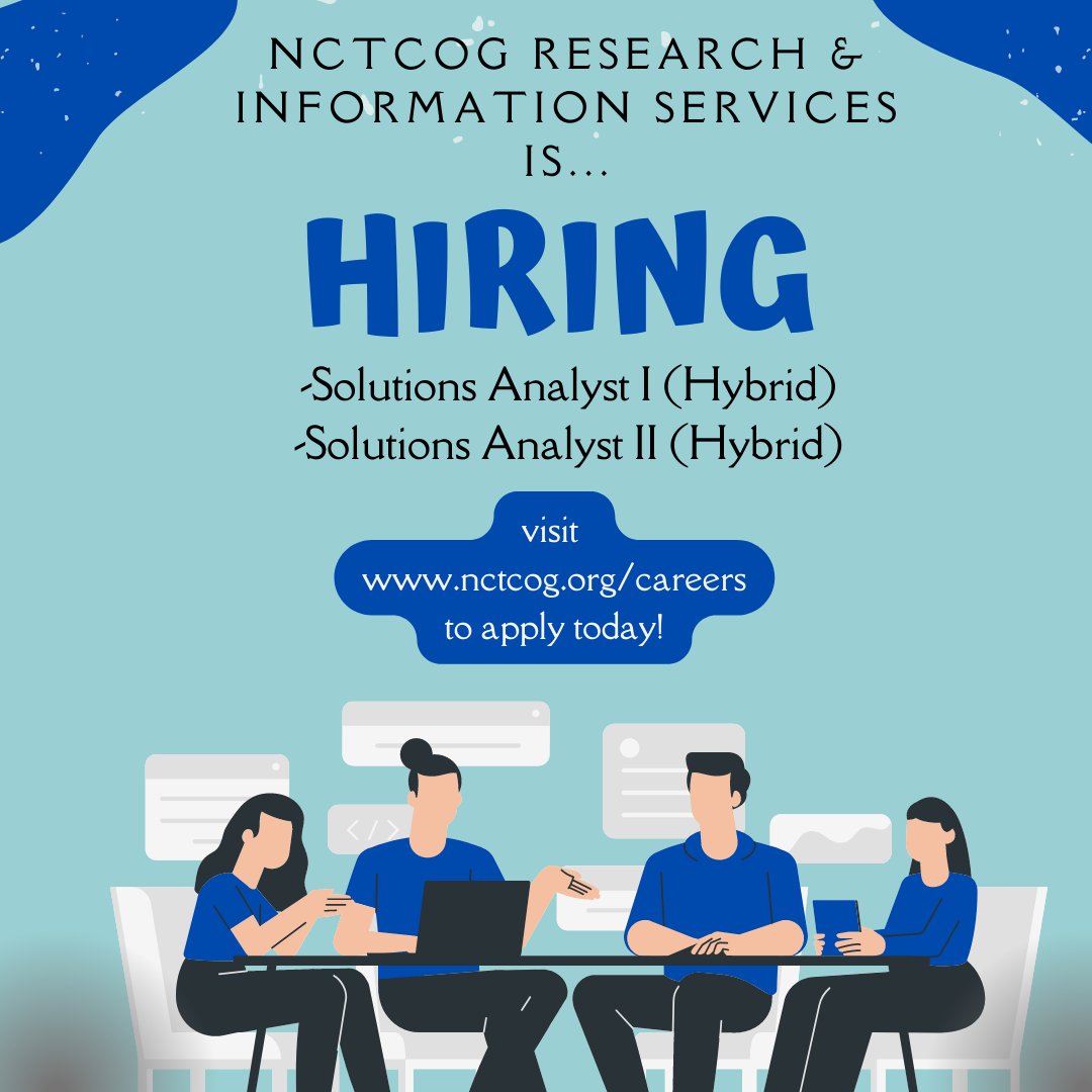 NCTCOG #RIS is hiring! Click the link below for more information 🖱🖥 jobs.silkroad.com/NCTCOG/Careers #hiring #jobopportunity #RIS #nowhiring #nctcog