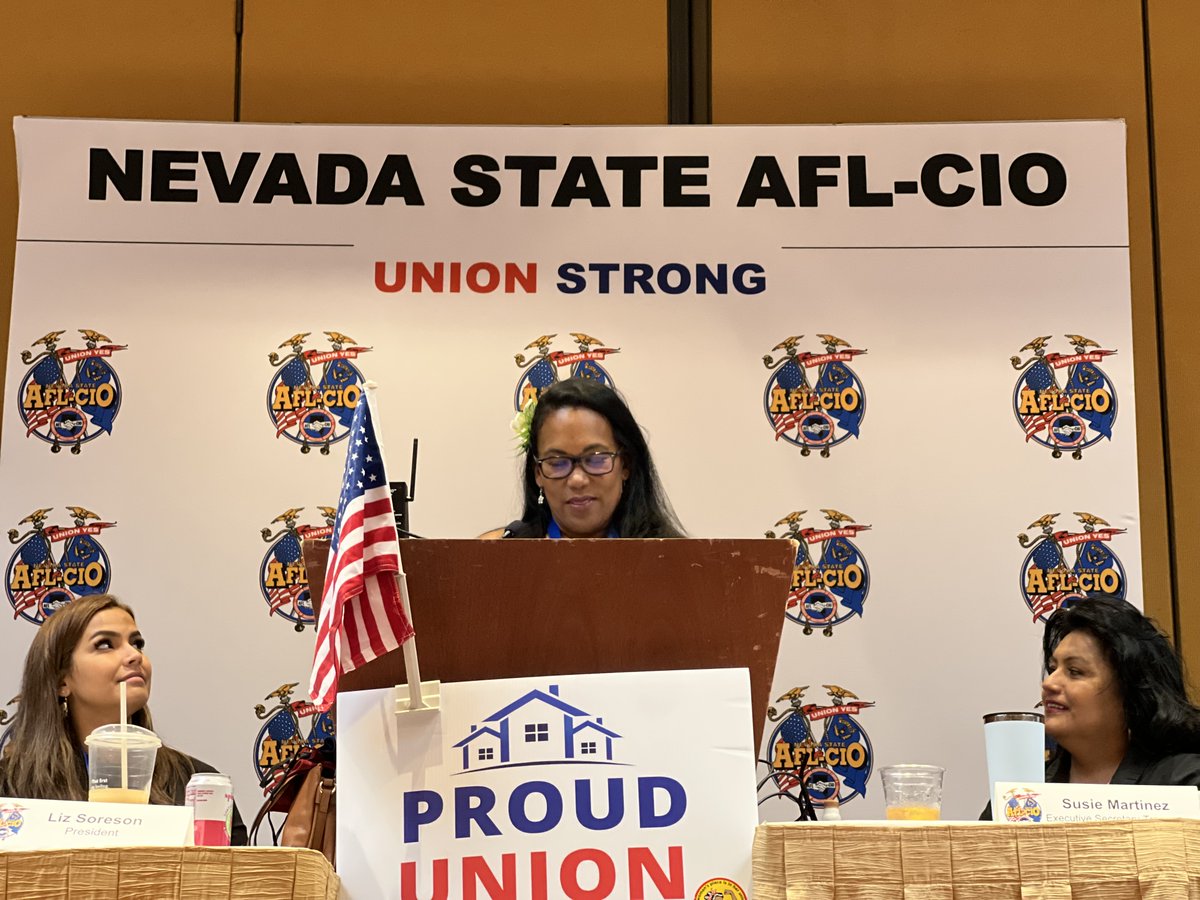 NVAFLCIO's tweet photo. Thank you to our incredible and passionate speakers for addressing the #NVAFLCIO66 Convention about the challenges and experiences that our union workers in the airline industry face on a daily basis. 

Maria Teresa Hank @TWU556
Melvin Baker TWU 555
Klarissa Principe @Twu577FA https://t.co/ELmM2KgcRo