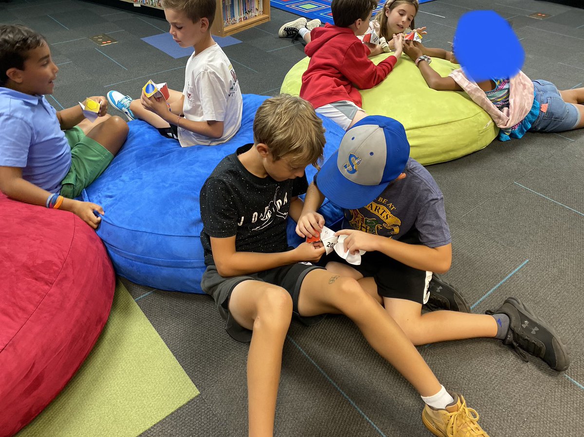 Today <a href="/VlahakisClass/">Megan Vlahakis</a>  got to know their classmates a little better by using paper fortune tellers that included fun questions. #cherokeeinspires #findingjoy <a href="/CherokeeD67/">Cherokee School</a>