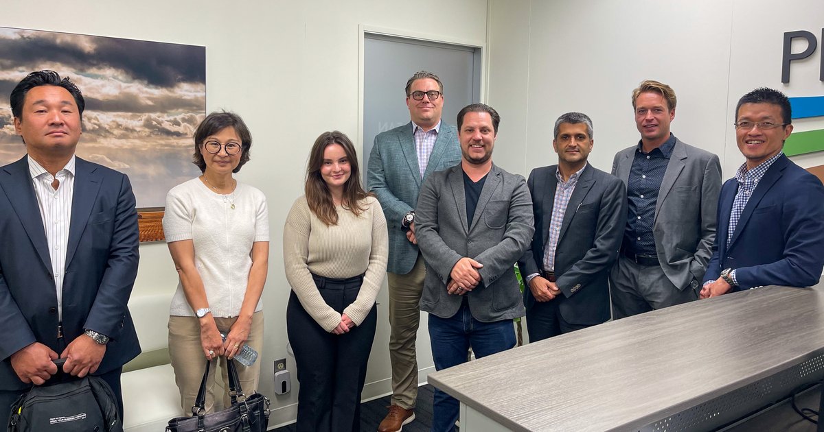 PrairieCleanEn's tweet photo. PCE is honoured to have hosted a meeting with Mitsui &amp; Co., Ltd. (Canada) this week. Very exciting to continue the conversations we had with them while PCE was in Tokyo this past July. Big thanks to @SaskTrade for helping set this meeting up. https://t.co/mHwiL6w0xN