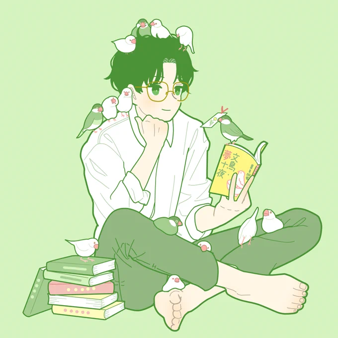文鳥に好かれる男子 