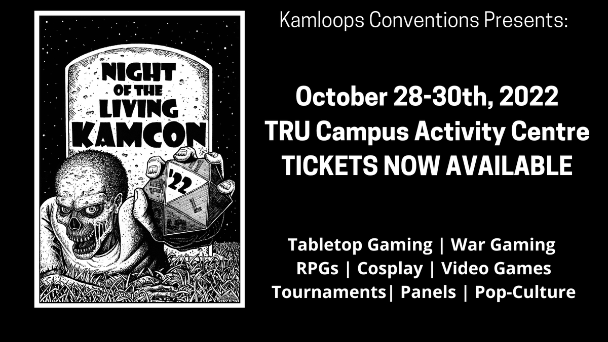 KamCon22's tweet photo. #KamCon22 Tickets are NOW LIVE: https://t.co/rTZ0uXmMhb

This is your Official Reminder to:

👥tell all your friends
📅book the weekend off work
🎲practice your dice rolls
🤩get hyped

Poster design by Hamad Alnaijjar aka @Art_of_Geed (@/art.of.geed on Insta) https://t.co/sSE74JrwHC