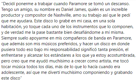 pmoreuy's tweet photo. 🎙 Hayley Williams habló sobre "Flowers for Vases / Descansos" en #EverythingIsEmo
━ "Creo que me ayudó mucho a crecer como artista, me tocó tocar música todos los días, más de lo que lo hacía cuando era adolescente, me divertí muchísimo componiendo y grabando este disco" https://t.co/M6PrFkzVSK