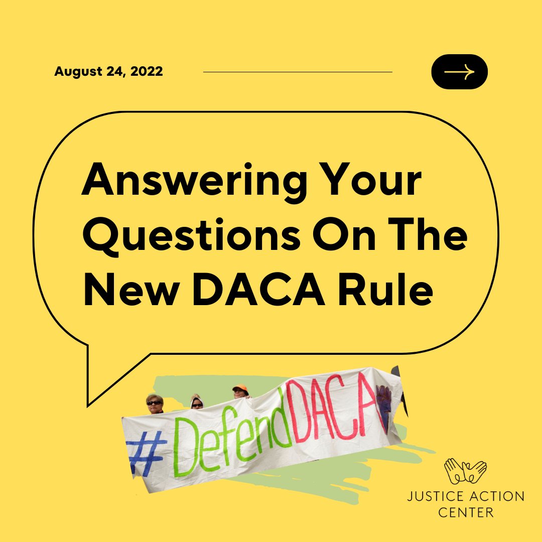 jactioncenter's tweet photo. BREAKING: The Biden administration published a new regulation to better define DACA but makes no substantial changes to modernize the program. Biden must work with Congress to boldly deliver permanent protections though legislation. 

Here are key takeaways from the new rule: https://t.co/DXDagBCS8U