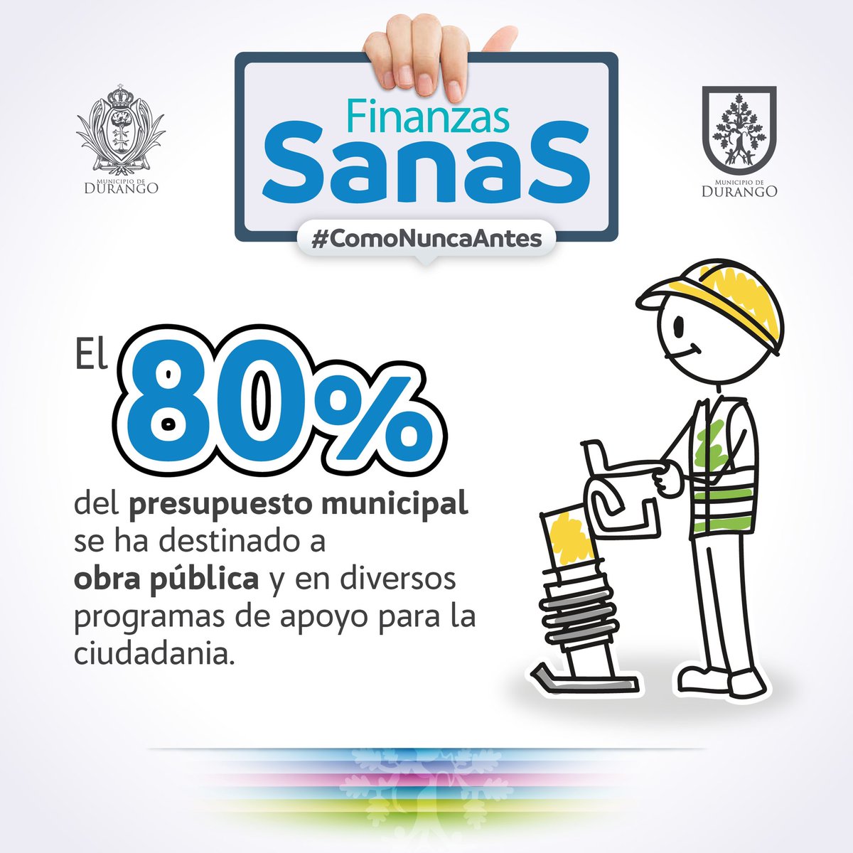 DMAF_Dgo's tweet photo. 🦺| Más del 80% del presupuesto municipal se ha destinado a obra pública y en diversos programas de apoyo para la ciudadanía.
#ComoNuncaAntes #JuntosDamosResultados
#AñoTres
#3Informe https://t.co/kBVJFQqqyB