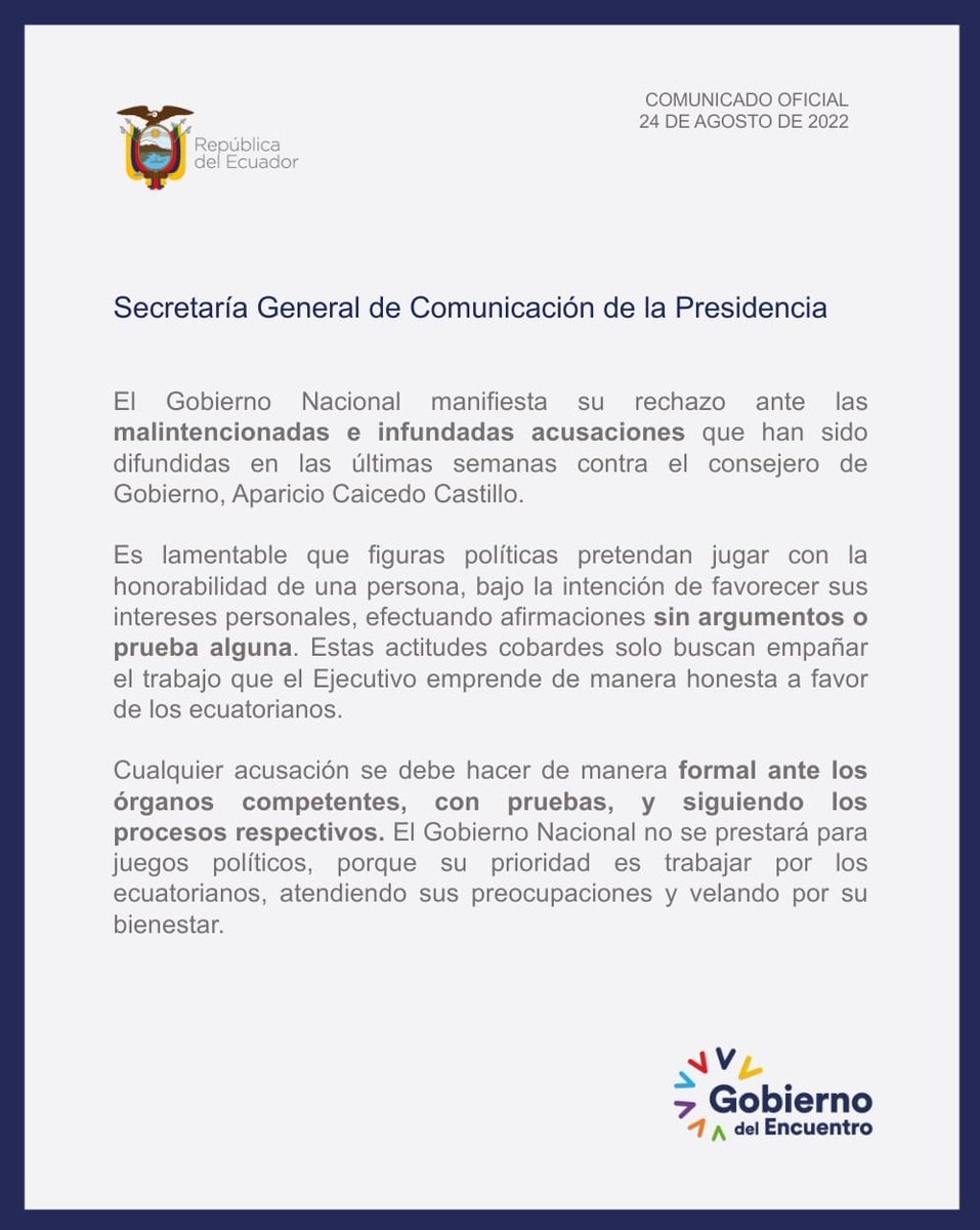 COMUNICADO OFICIAL | La Secretaría General de Comunicación informa: