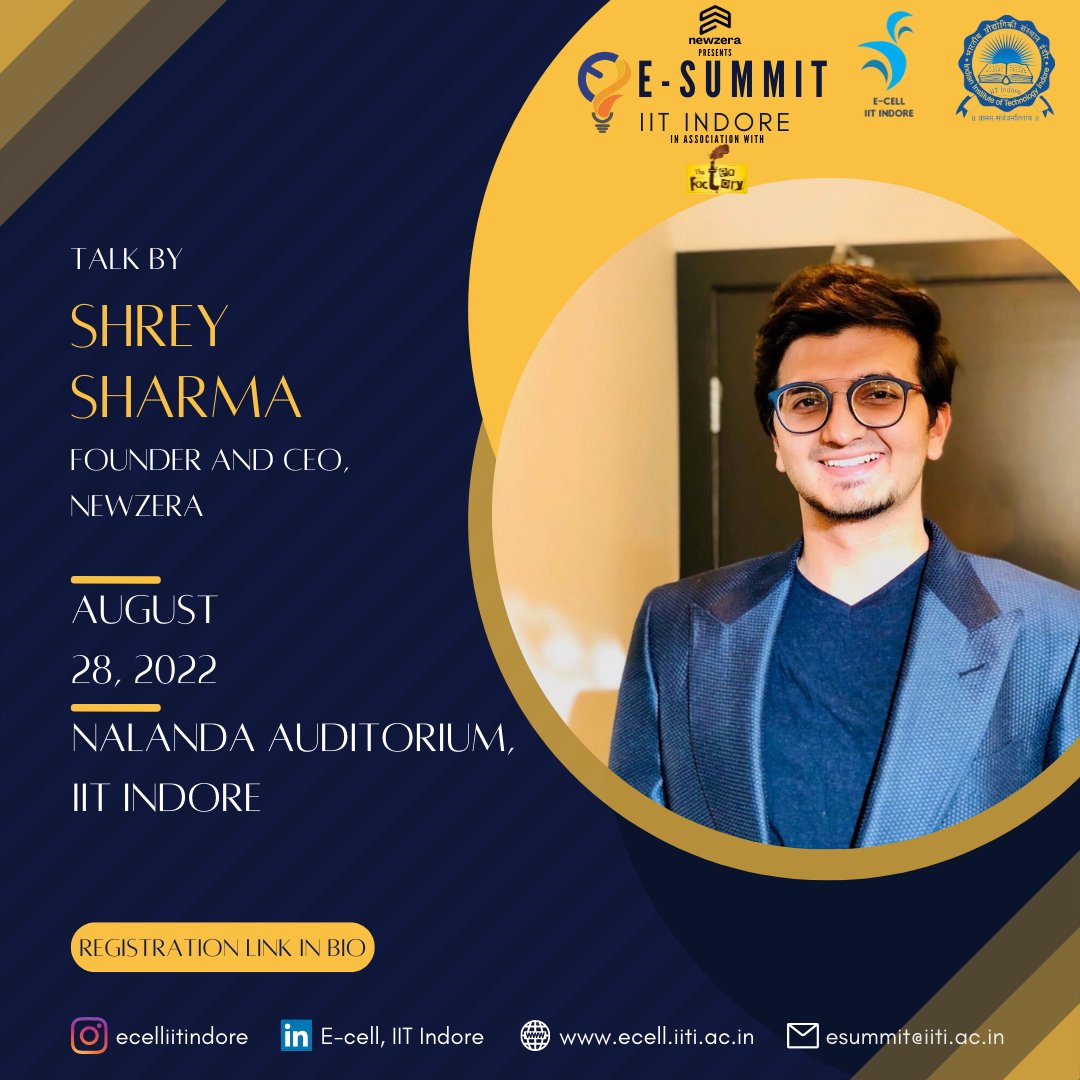 ecell_iiti's tweet photo. Perceiving untapped possibilities of technology as a way to reach out and better the lives of millions, Shrey found a way to unearth the abundance of potential the youth of India has and to bring them together to ignite a tech revolution. https://t.co/l3lqHqq9vM