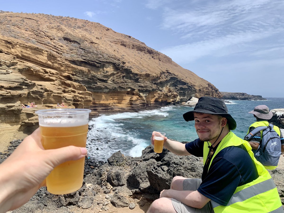 Quick lunch stop at Montana Amarilla or Yellow Mountain…yellow due to the presence of palagonite, an alteration product resulting from the interaction between water and #volcanic glass, formed during a hydrovolcanic #eruption 
<a href="/Jacob_Nash_Volc/">Jacob Nash</a> <a href="/GeoTenerife/">GeoTenerife</a> <a href="/GeoIntern/">GeoTenerife Summer Programme</a>