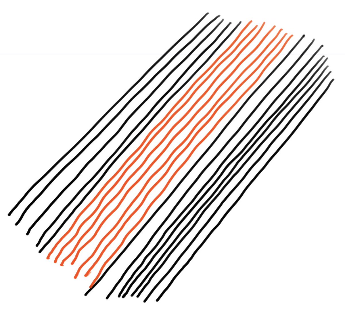 Twitterで見かけたElecomの交換ペン先買ってみたんだけど、若干のジッターが出るな。黒が純正ペン先、赤が交換ペン先。 