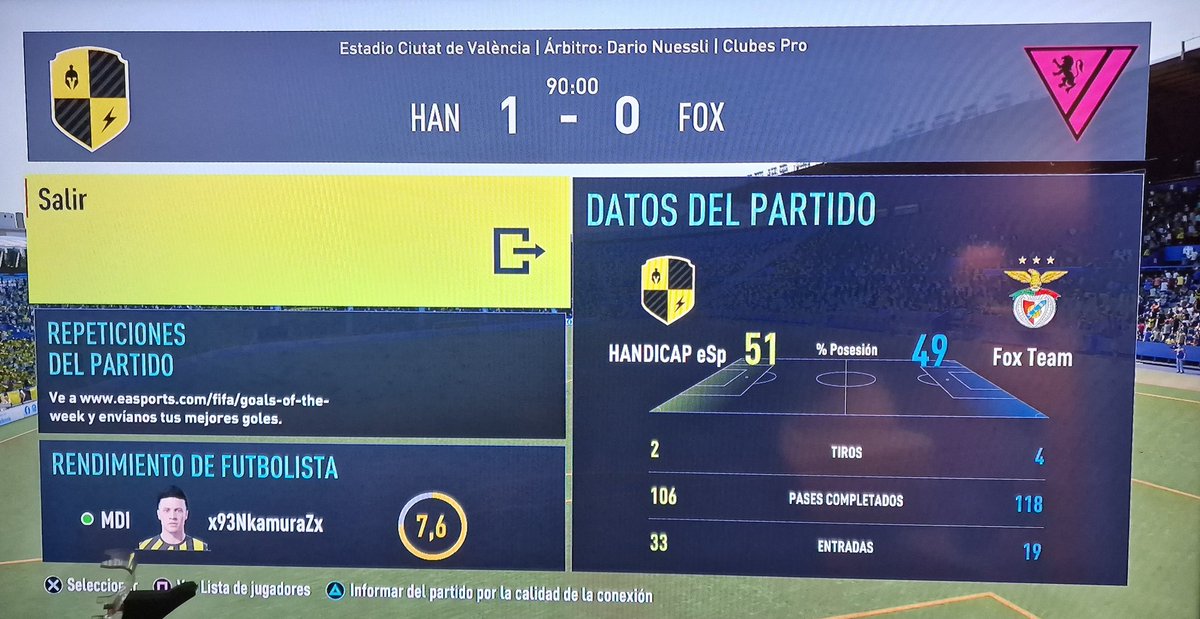 #Resultado

Gran victoria en un partido muy bien planteado por el equipo. ¡Buen trabajo! 🤍💛🖤❤️

🏆 | <a href="/Ace_espanaa/">ACE España</a>
🆚 | @FOX_eSports__
📅 | Jornada 5
✅ | 1-0
🌟 | <a href="/Tocapelotines/">toca</a>

#GoHANDICAPReturns ⚡️
