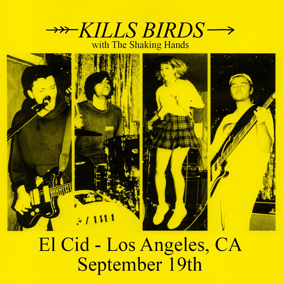 goldenvoice (@goldenvoice) on Twitter photo LA’s very own <a href="/killsbirdsmusic/">Kills Birds</a> is ready to rock El Cid on 9.19 ❤️🔥 fyi: tix are on sale now 👉 axs.com/events/445394/… LA’s very own <a href="/killsbirdsmusic/">Kills Birds</a> is ready to rock El Cid on 9.19 ❤️🔥 fyi: tix are on sale now 👉 axs.com/events/445394/…