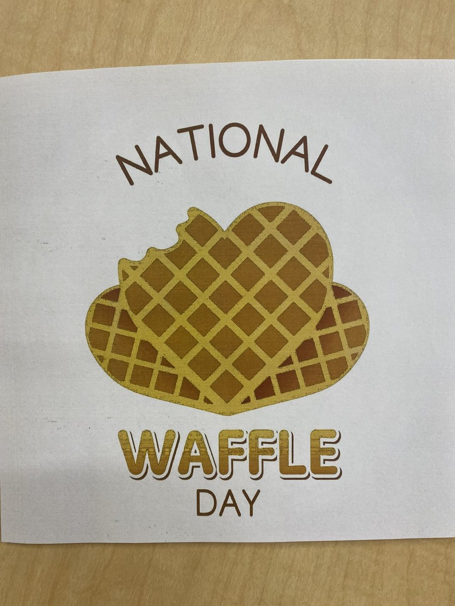 sjstaley77's tweet photo. National Waffle Day! Did you enjoy a yummy waffle today? Our teachers thought breakfast was waffle good! @SunnyvaleInt https://t.co/a5CIcTBKoX