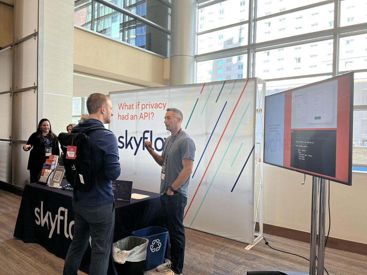 SkyflowAPI's tweet photo. Come meet our team at #fintech_devcon and pick up some cool stickers!
Also, don't miss tomorrow's sessions:
β’ Our Co-founder and CEO @anshublog's keynote at 8:40am MT
β’ Our Head of DevRel @seanfalconer's workshop at 9:45am MT
More info: https://t.co/PxZbzFo5U6 https://t.co/8M2tZ3kSBk