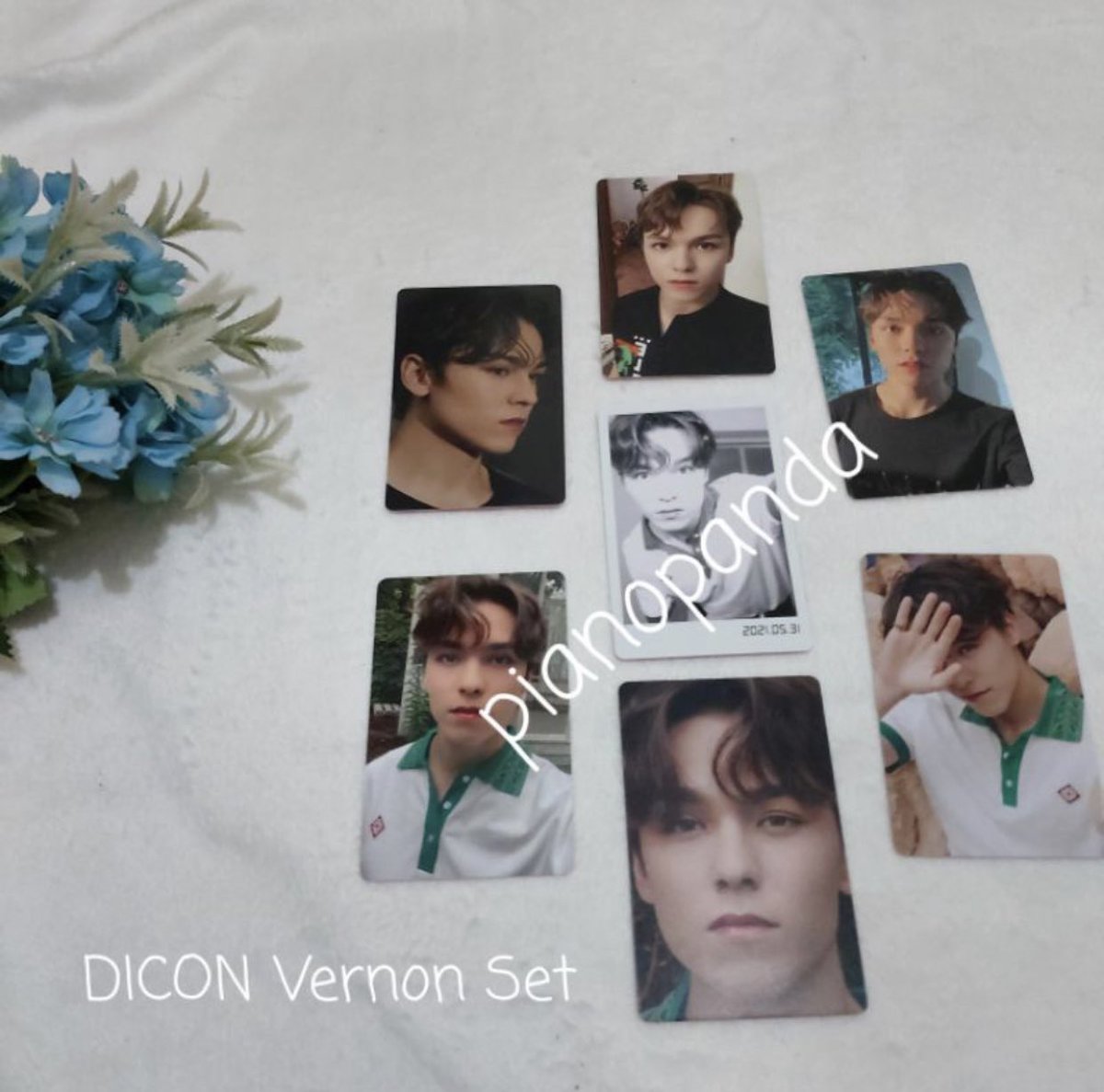 PianoPandaShop's tweet photo. Official DICON Photocard 101 Seventeen Joshua, Woozi, The8 Minghao, Seungkwan, Vernon set

💸 55.000
📍 Jakarta, Indonesia

tag. wts want to sell pc murah sebong carat ready ina stock shopee event ongkir https://t.co/Bo53XMtj4e