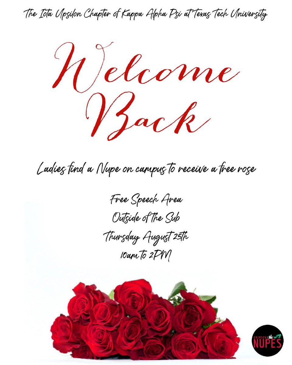 Come find Your favorite Nupe in the Free Speech Area to get a free rose!

10AM - 2PM

♦️👌🏽🌹