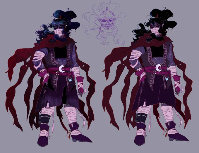[OC] she/he/theynever posted my finished allistair references! they are a way of the long death monk and a little ghost.. undead... something... he doesn't know who he was before he woke up like this but he knows he must Protect 