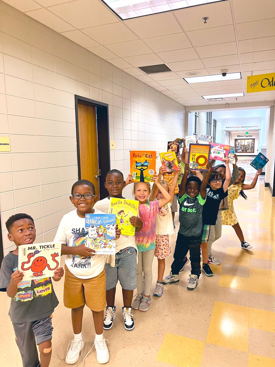 First book check out of the year makes for an awesome day! We love library day! @laurieevans27 @FultondaleElem