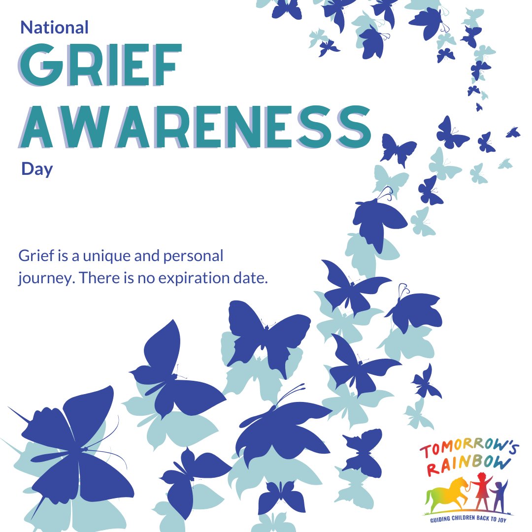 TRainbowInc's tweet photo. Grief is not linear or obvious. Reach out to someone who is grieving today. #NationalGriefAwarenessDay #nonprofit #BackToJoy #TomorrowsRainbow https://t.co/bAXi8JC9YY