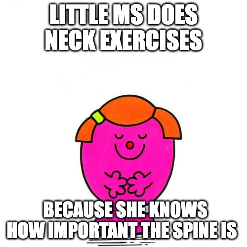 Backsafeca's tweet photo. Did you know that the back muscles start under your neck?! The https://t.co/TiVAP0yy6T website has great resources for neck exercises that can prevent and relieve #backpain #littlems #painprevention #neckexercises https://t.co/gZGBw7KMG5