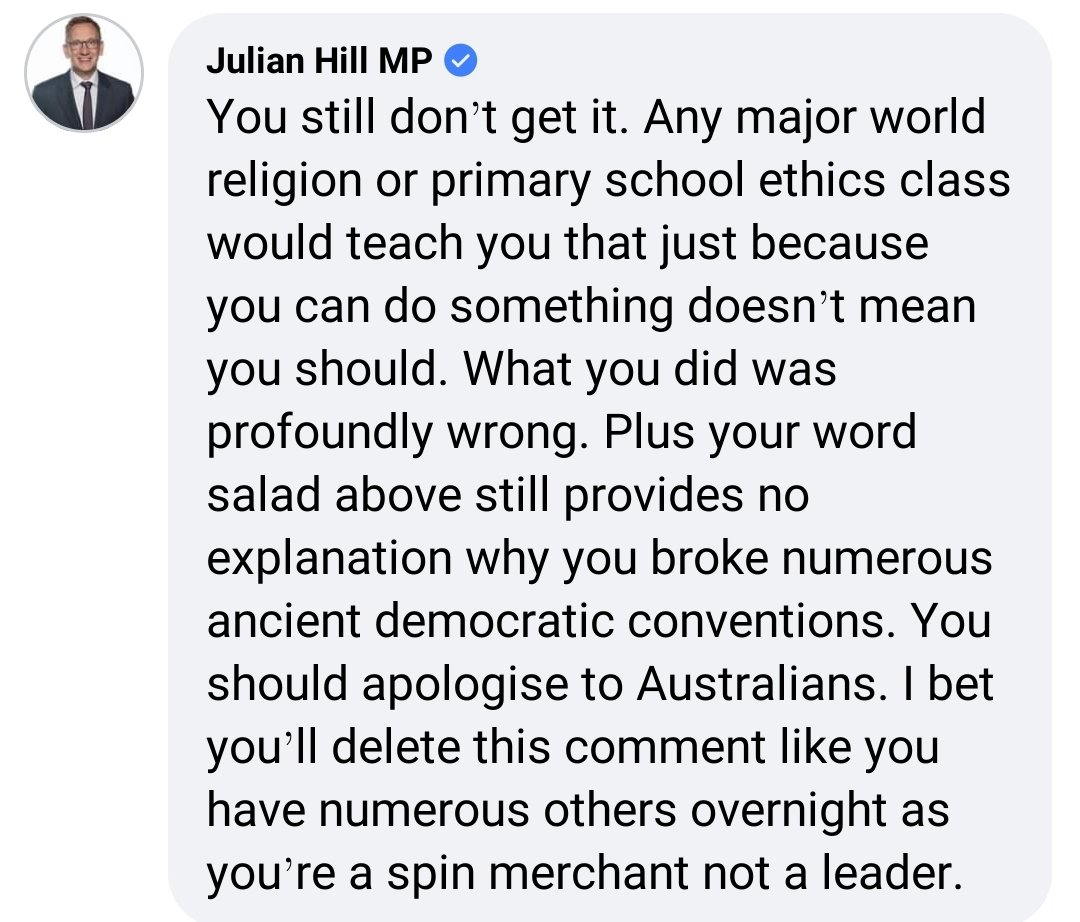 What Julian said.
#auspol #ScottyMinisterForEverything