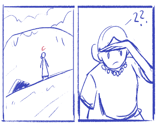 Graphic novel thumbnail update:
Me looking out to see if I can find some self-respect.