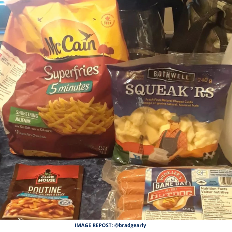 WinklerMeats's tweet photo. Taking poutine to the next level! 🙌
REPOST: @bradgearly
My experimentation of my Hot Dog Poutine Recipe 2.0 consists of @winklermeats dogs, @bothwellcheese Squeak'rs, @mccaincanada #Superfries, and @clubhousecanada poutine gravy mix. https://t.co/qtbuVrep24