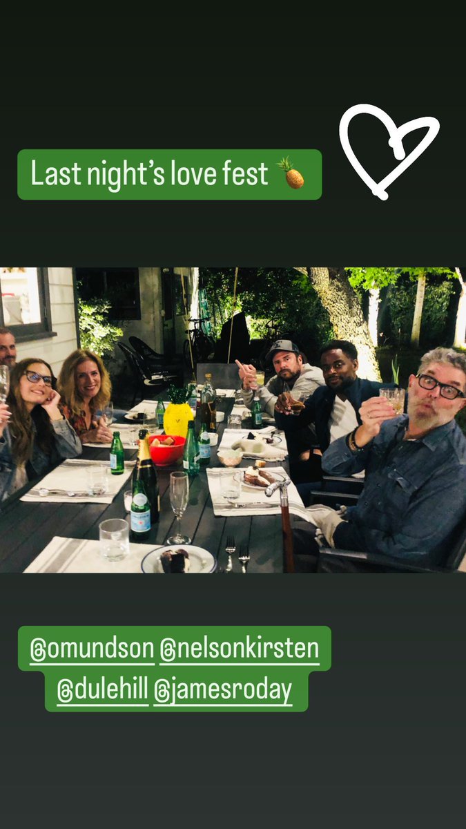 MagsMazing's tweet photo. INSTAGRAM: Last night's love fest 🍍 💚 @Omundson @nelsonKirsten @DuleHill @JamesRoday @joelmchale. #Psych - @maggielawson and @nelsonKirsten IG https://t.co/BzDcWa1RbL https://t.co/qxJ3hxhCCj https://t.co/2IVQZLzORm