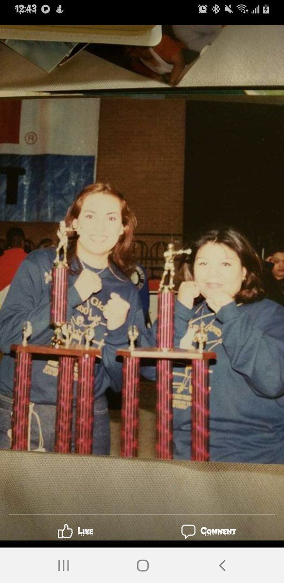 Vampirella1916's tweet photo. Pic of me fighting, pic of one of golden glove trophies, my all girl boxing team I coached, and my dad..
#girlboxer #fighter #girlpower https://t.co/R5c9m5rQuy