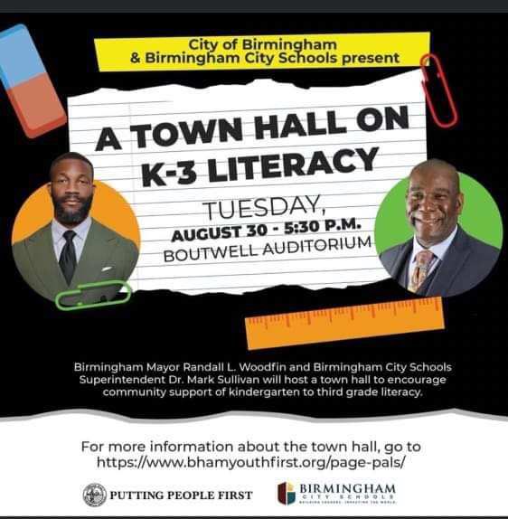 Join the @bhmcityschools and the @cityofbirmingham for “A Town Hall on K-3 Literacy”. It takes a village… #ISM20🥰📚 @Alabama_Reading  #childrensliteracy #readersareleaders #backtoschool #k3literacy