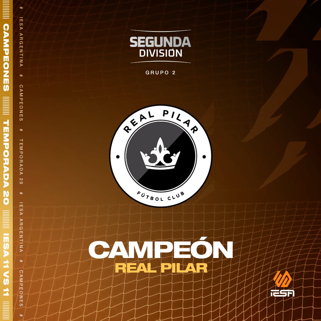 IESA Argentina (@iesafifaar) on Twitter photo ¡PORQUE LOS SUEÑOS PUEDEN SER REALES!⭐️
<a href="/pilar_esports/">Real Pilar</a> tendrá su debut en Primera tras ser campeón en #IESASegunda🏆
Una delantera eficaz y la valla menos vencida del torneo fueron las claves para superar a Deportivo Merlo en el sprint final💪 ¡PORQUE LOS SUEÑOS PUEDEN SER REALES!⭐️
<a href="/pilar_esports/">Real Pilar</a> tendrá su debut en Primera tras ser campeón en #IESASegunda🏆
Una delantera eficaz y la valla menos vencida del torneo fueron las claves para superar a Deportivo Merlo en el sprint final💪