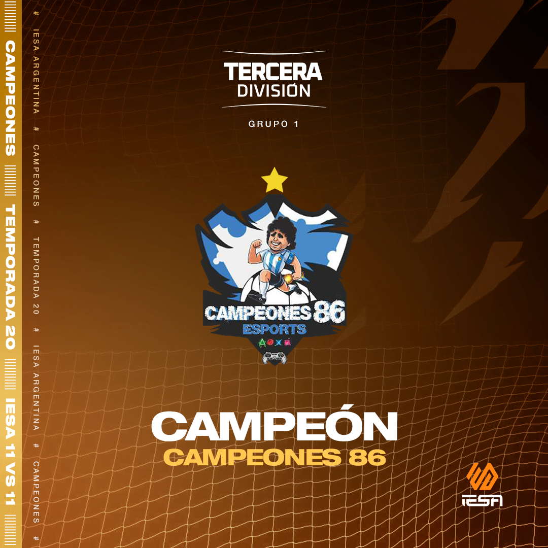 ¡VUELVE A SEGUNDA!⭐️

@campeones86 fue campeón de #IESATercera en el Grupo 1🏆

El equipo más goleador, la valla menos vencida e invictos tras finalizar el torneo. Más no se puede pedir🔥
