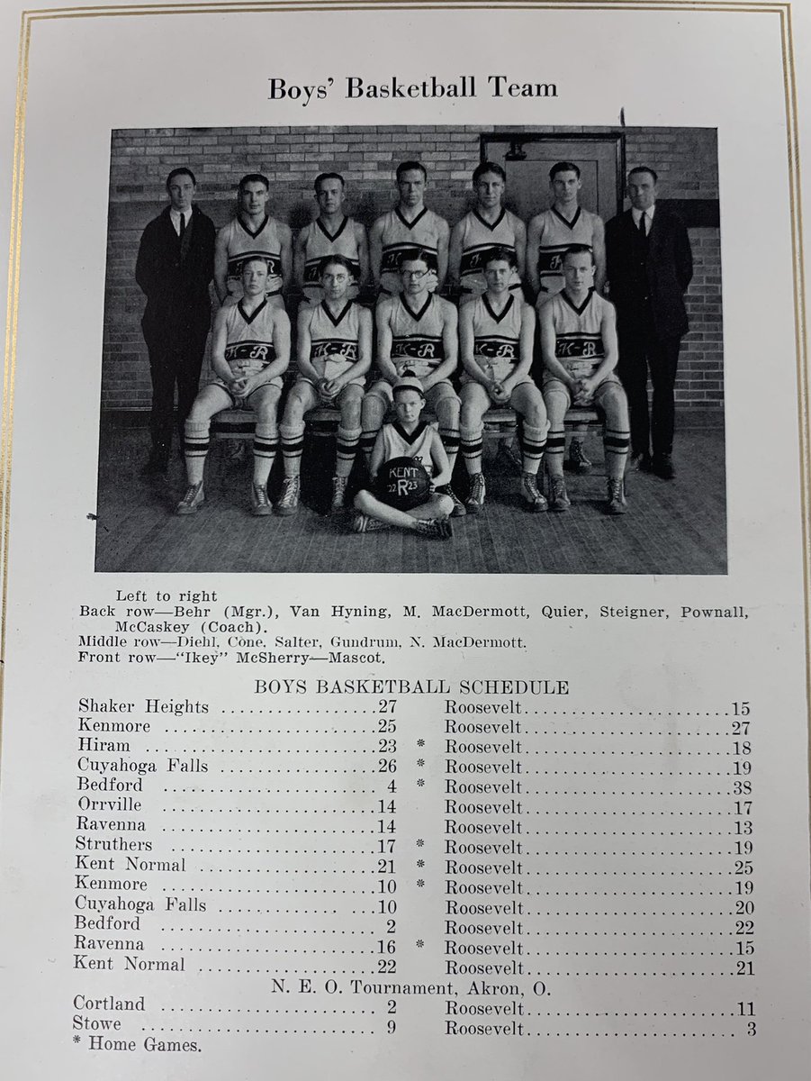 CoachCurtBlack's tweet photo. Did some digging today… Kent Roosevelt league championship teams from 1923, 1938, 1944, and 1947! The standard… #RideForever https://t.co/WKtXuA7hTy