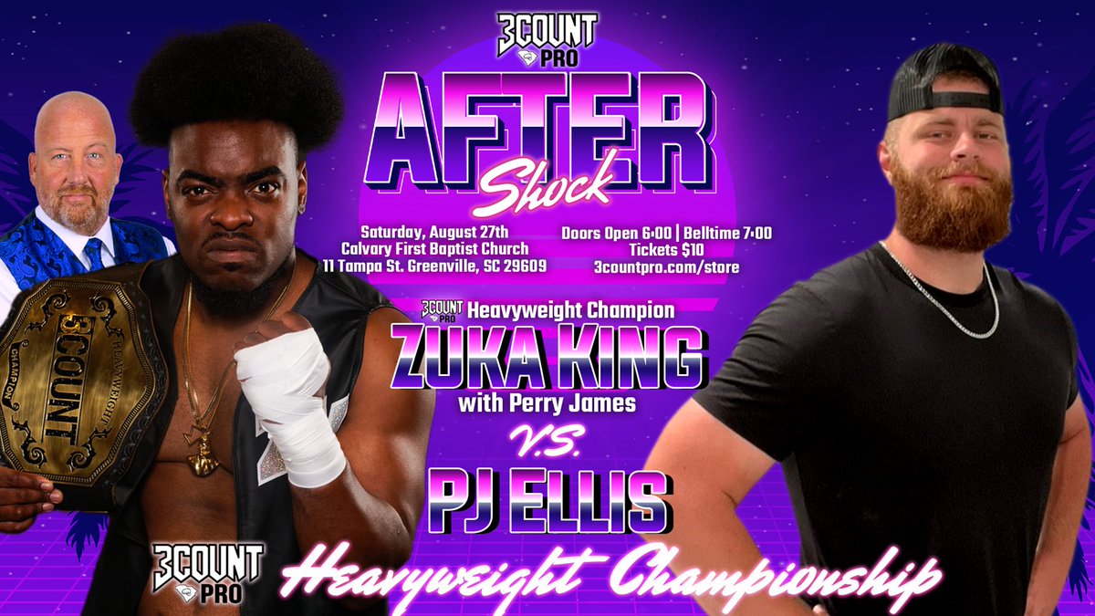 3CountPro's tweet photo. This Saturday! You will want to be in attendance for this one as we see the fallout from #Pro20 and we feel the #AfterShock! #3CountPro https://t.co/zfSgbhtwsW